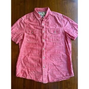 Woolrich Men's Red Short Sleeve Button Down Shirt Size M